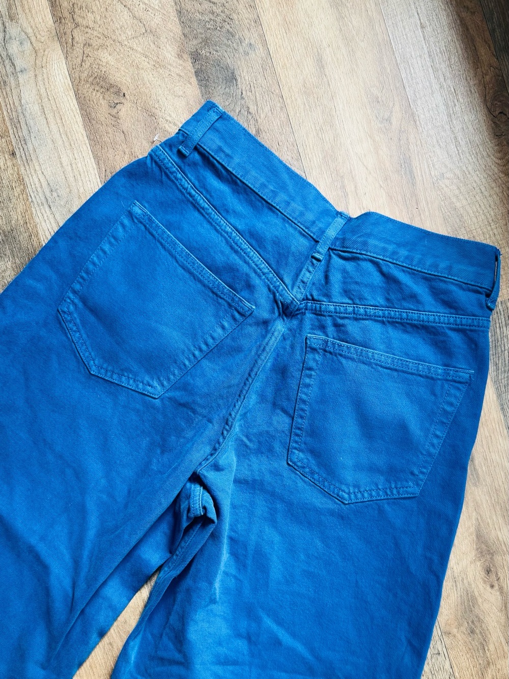 NWT Topshop Bright Blue Wide Leg Jeans US 6 UK10 High Waist Mom Jeans Denim - Picture 7 of 7